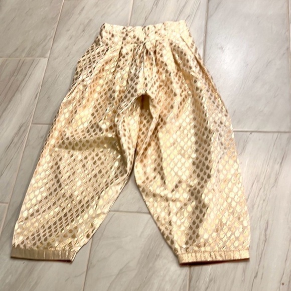 Indian Satin Silk Ladies Plus Size Alibaba Harem Pants Baggy Gold,Lined,size S - Picture 1 of 12